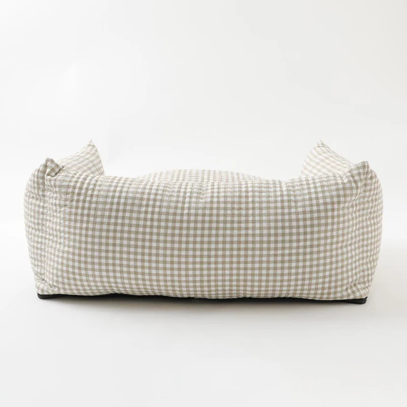 All Season Gingham Check Cushion Bed