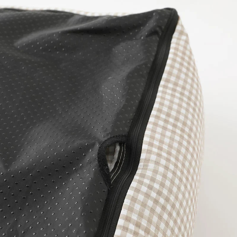 All Season Gingham Check Cushion Bed