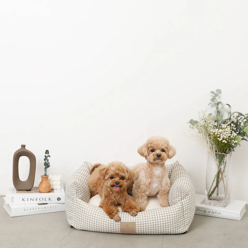 All Season Gingham Check Cushion Bed