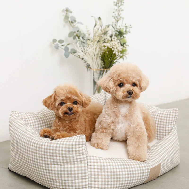 All Season Gingham Check Cushion Bed