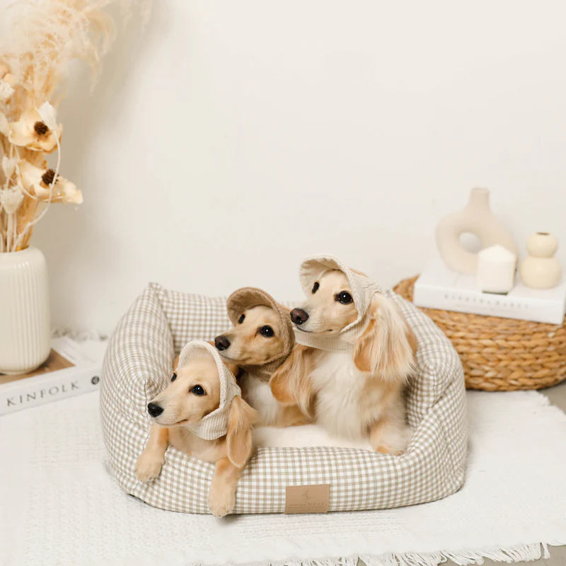 All Season Gingham Check Cushion Bed