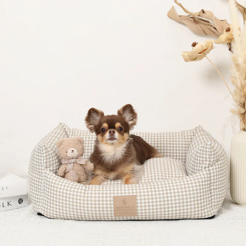 All Season Gingham Check Cushion Bed