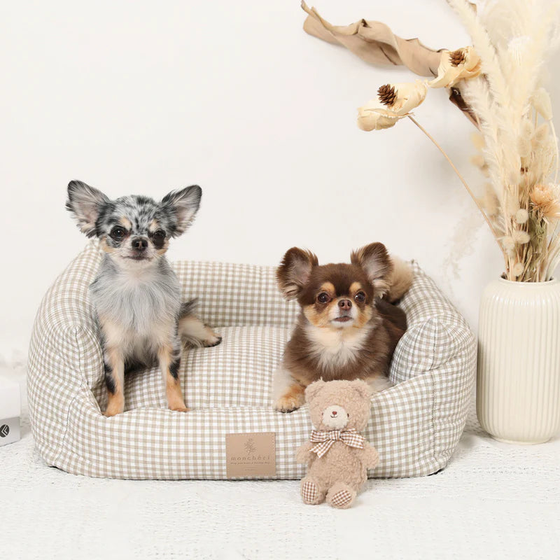 All Season Gingham Check Cushion Bed